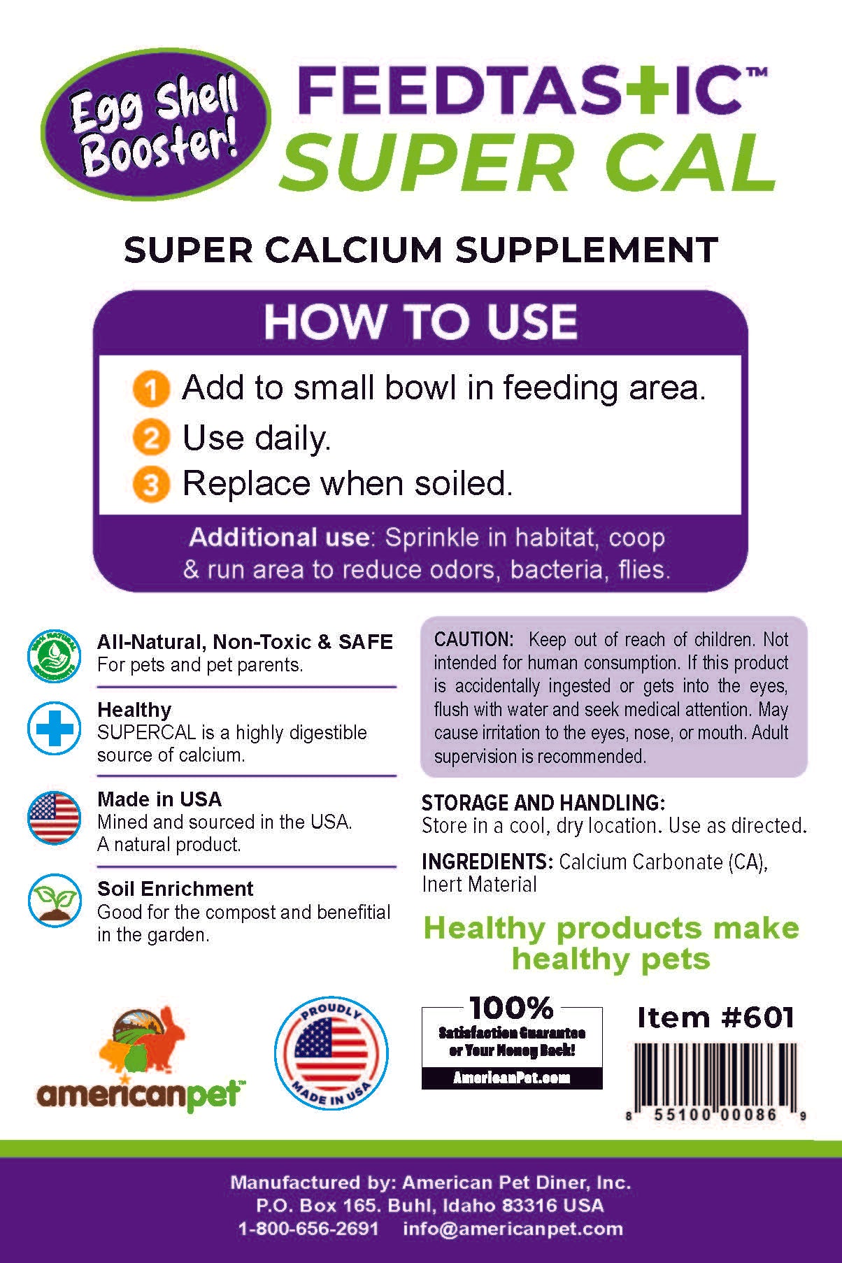 Feedtastic Super Cal - Egg Shell Booster - Calcium Supplement for Chickens & Birds