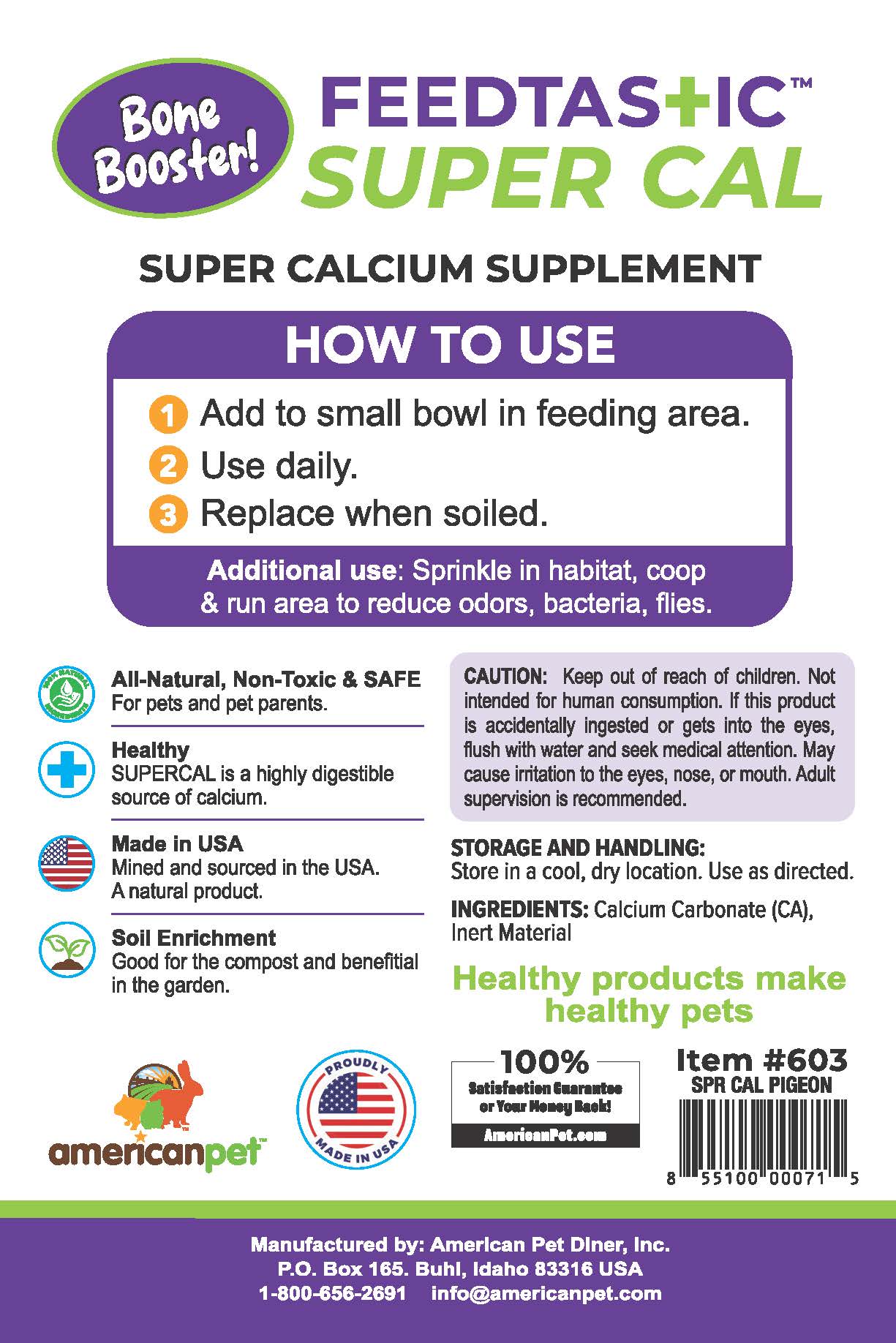Feedtastic Super Cal - Egg Shell Booster - Calcium Supplement for Pigeons & Birds