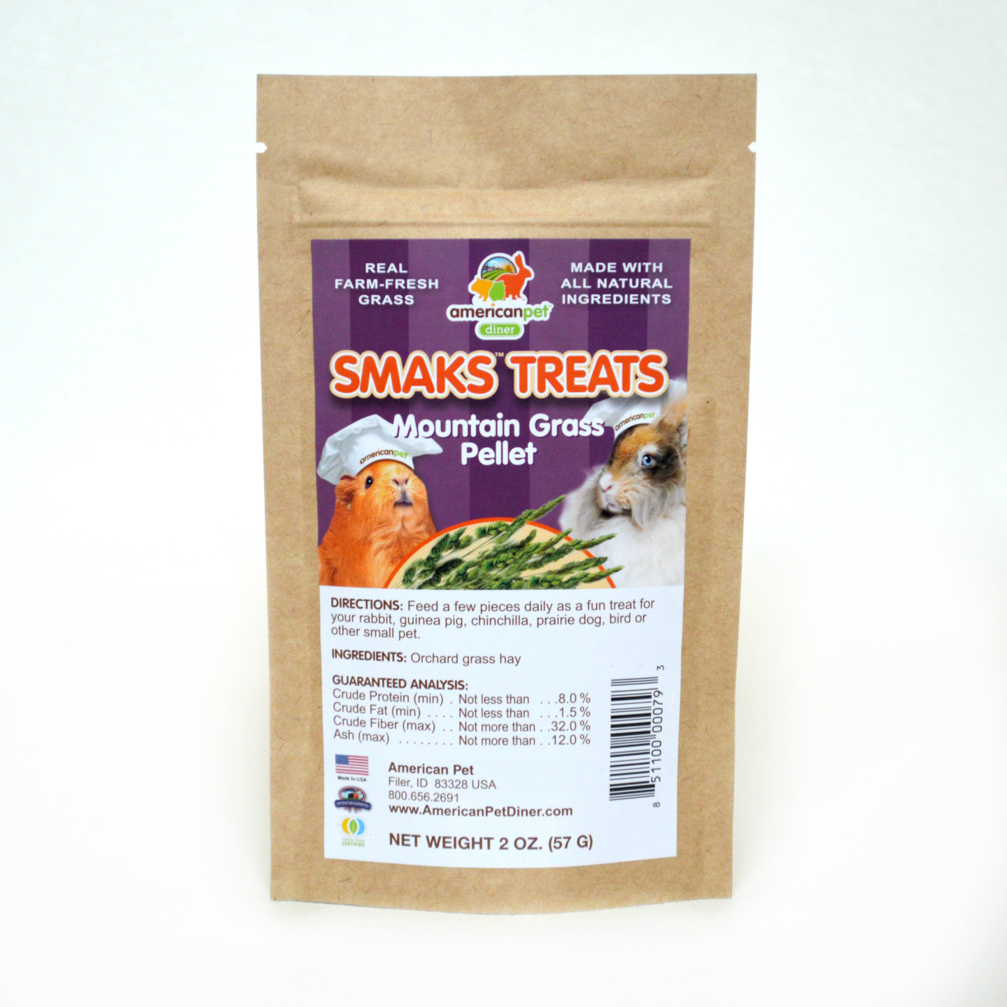 Smaks™ Hay Treats 2 PACK Timbo Cube 4oz & Mountain Grass Smaks Pellets 2 oz