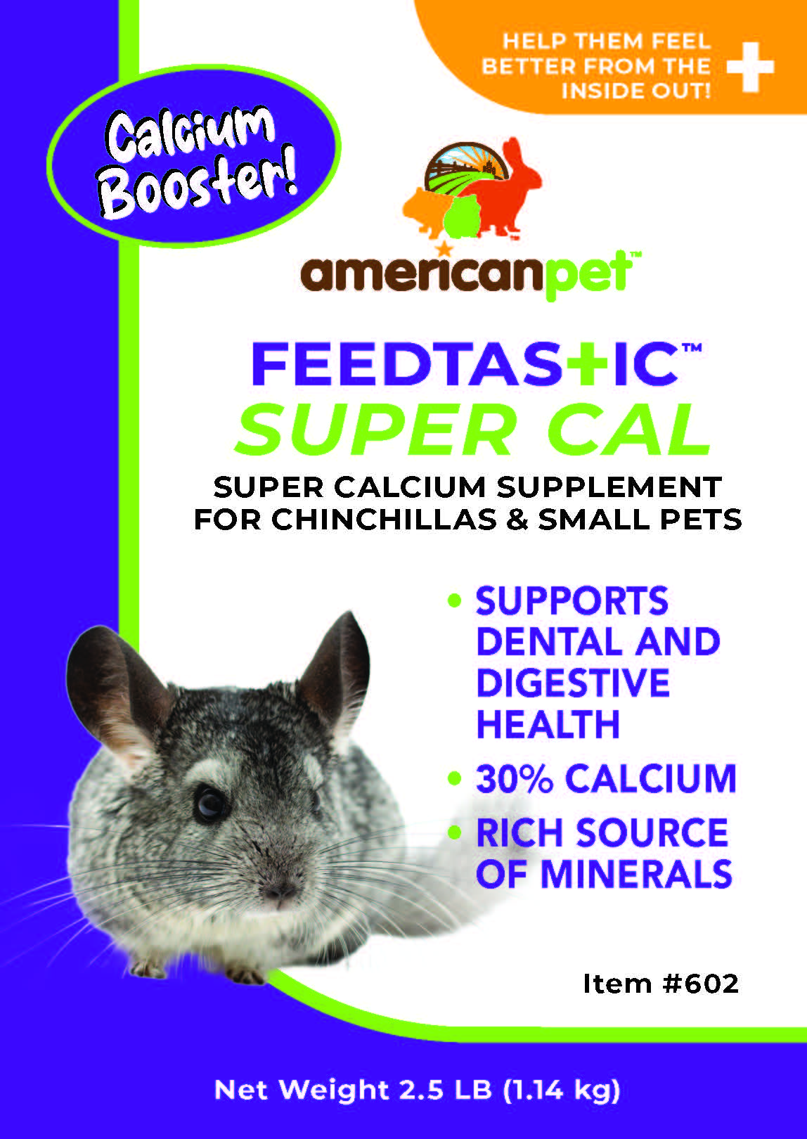 Feedtastic SUPER CAL - Calcium Booster - Calcium Supplement for Chinchilla