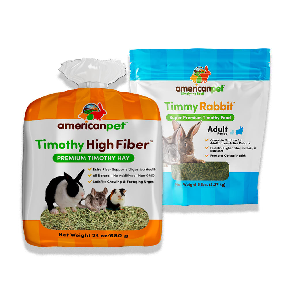 Timmy Rabbit 5lb and Timothy High Fiber Hay 5lb BUNDLE – American Pet Diner